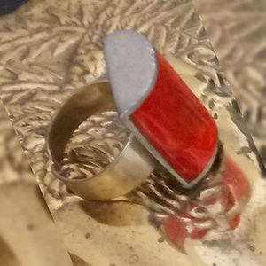 Adjustable Tangerine Orange Gem Fashion Ring